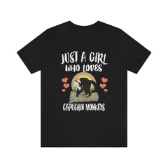 Just A Girl Who Loves Capuchin Monkeys Shirt - capuchin monkey print design