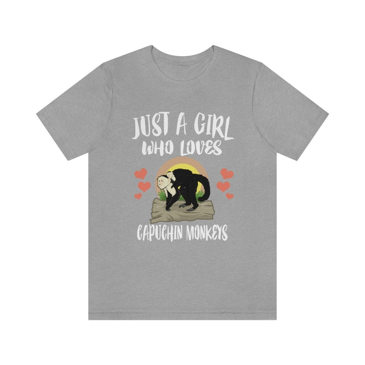 Just A Girl Who Loves Capuchin Monkeys Shirt, Capuchin Monkey Shirt, Capuchin Monkey Lover Gift, Monkey Lover Shirt, Animal Adult Kids Image 3