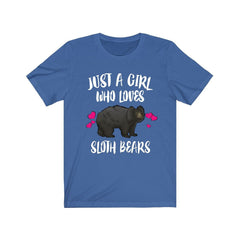 Just A Girl Who Loves Sloth Bears Shirt - sloth bear print design