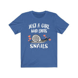Just A Girl Who Loves Snails Shirt, Snail Lover Shirt, Snail Gift, Animal Lover Adult Toddler Infant Kids Gift T-Shirt Image 2