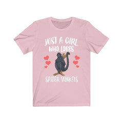 Just A Girl Who Loves Spider Monkeys Shirt - spider monkey print design