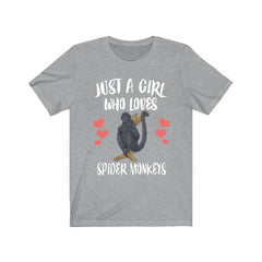 Just A Girl Who Loves Spider Monkeys Shirt - spider monkey print design