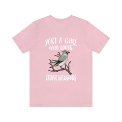 Just A Girl Who Loves Cedar Waxwings Birds Shirt - Cedar Waxwing print design
