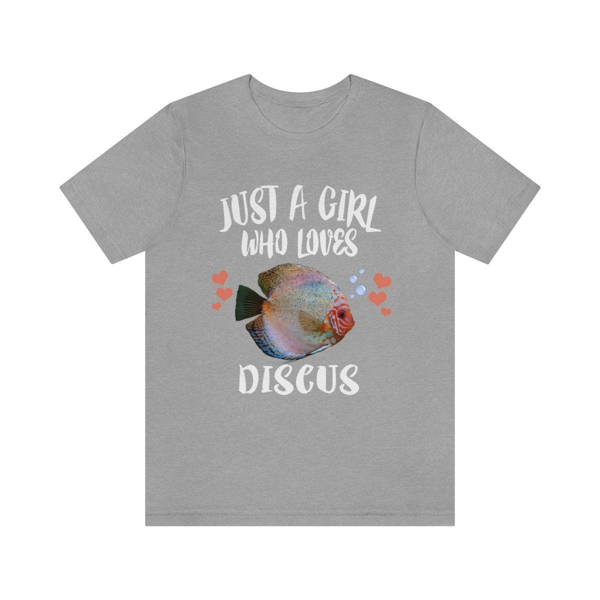 Just A Girl Who Loves Discus Fish Shirt, Discus Fish Lover Shirt, Discus Fish Gift, Fish Shirt, Adult Kids Animal T-Shirt Image 3