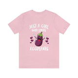 Just A Girl Who Loves Eggplants Shirt, Eggplant Lover Shirt, Vegan Gift, Vegetable Shirt, Adult Kids Animal T-Shirt Image 4
