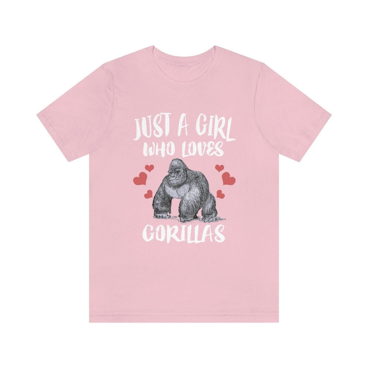 Just A Girl Who Loves Gorillas Shirt, Gorilla Lover Shirt, Gorilla Gift, Gorilla Shirt, Adult Kids Animal T-Shirt Image 4
