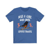 Just A Girl Who Loves Spotted Towhees Birds Birding Animal Lover Adult Toddler Infant Kids Gift T-Shirt Image 3