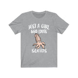 Just A Girl Who Loves Squids Animal Lover Adult Toddler Infant Kids Gift T-Shirt Image 3