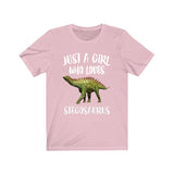 Just A Girl Who Loves Stegosaurus Dinosaur Shirt, Stegosaurus Lover Shirt, Dinosaur Shirt, Animal Adult Toddler Infant Kids Gift T-Shirt Image 2