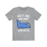 Just A Girl Who Loves Stingrays Shirt, Cute Stingray Shirt, Stingray Lover Shirt, Ocean Animal Lover Adult Toddler Infant Kids Gift T-Shirt Image 3