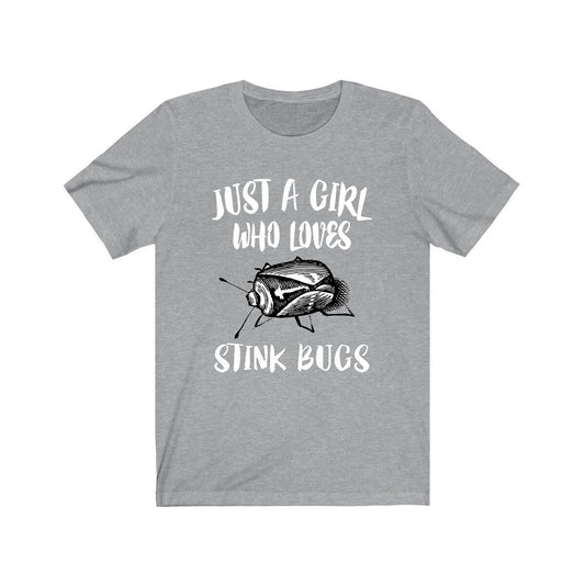 Just a girl who loves stink bugs shield-shaped true insect lover tee