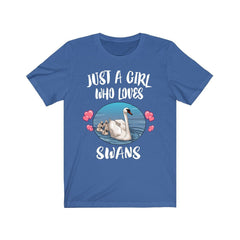 Just a girl who loves swans elegant waterfowl bird lover tee