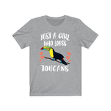 Just A Girl Who Loves Toucans Shirt, Toucan Lover Shirt, Toucan Gift, Birds Birding Animal Lover Adult Toddler Infant Kids Gift T-Shirt Image 3