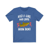 Just A Girl Who Loves Brook Trout Fish Shirt, Trout Lover Gift, Trout Animal Lover Adult Toddler Infant Kids Gift T-Shirt Image 4