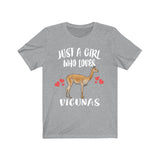 Just A Girl Who Loves Vicunas Shirt, Vicuna Lover Shirt, Vicuna Shirt, Animal Lover Adult Toddler Infant Kids Gift T-Shirt Image 3