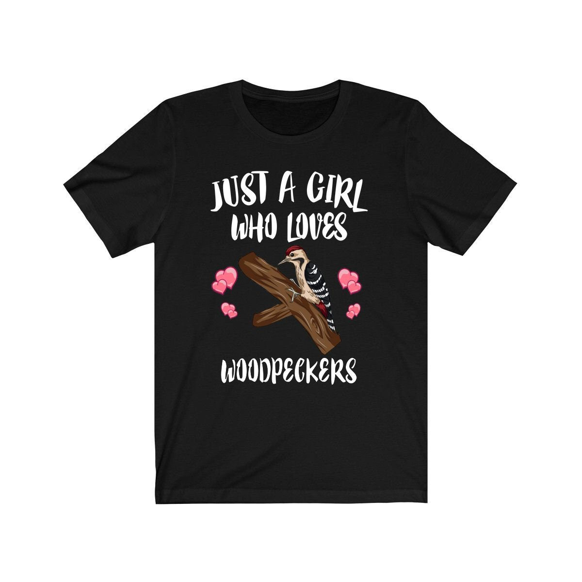 Just A Girl Who Loves Woodpeckers Shirt, Bird Birding Shirt, Woodpecker Lover Gift, Woodpecker Shirt, Animal Adult Toddler Kids Gift T-Shirt Image 2