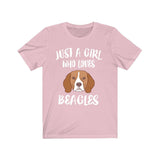 Just A Girl Who Loves Beagles Shirt, Dog Lover Gift, Beagle Shirt, Animal Lover Adult Toddler Infant Kids Gift T-Shirt Image 2