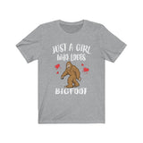 Just A Girl Who Loves Bigfoot Shirt, Bigfoot Lover Gift, Bigfoot Shirt, Animal Lover Adult Toddler Infant Kids Gift T-Shirt Image 2