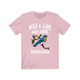 Just A Girl Who Loves Bluebirds Birds Birding Animal Lover Adult Toddler Infant Kids Gift T-Shirt Image 2