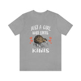 Just A Girl Who Loves Kiwis Birds Shirt, Kiwi Bird Lover Shirt, Birding Gift, Bird Shirt, Adult Kids Animal T-Shirt Image 1