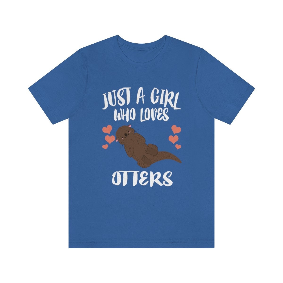 Just A Girl Who Loves Otters Shirt, Otter Lover Shirt, Otter Gift, Cute Otter Shirt, Adult Kids Animal T-Shirt Image 3
