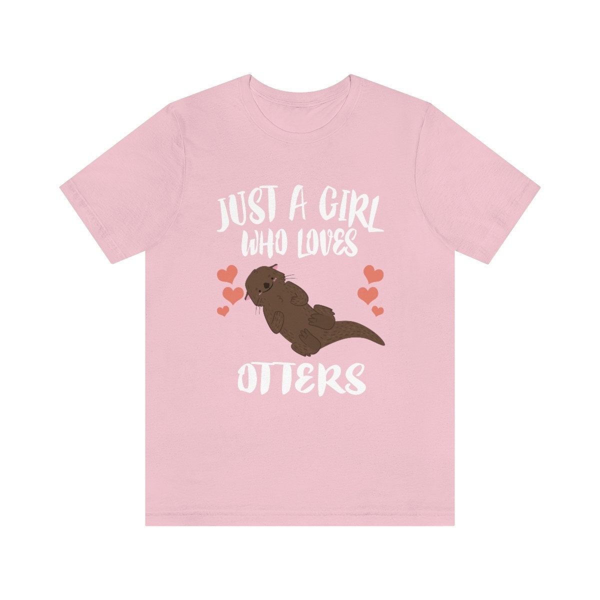 Just A Girl Who Loves Otters Shirt, Otter Lover Shirt, Otter Gift, Cute Otter Shirt, Adult Kids Animal T-Shirt Image 4