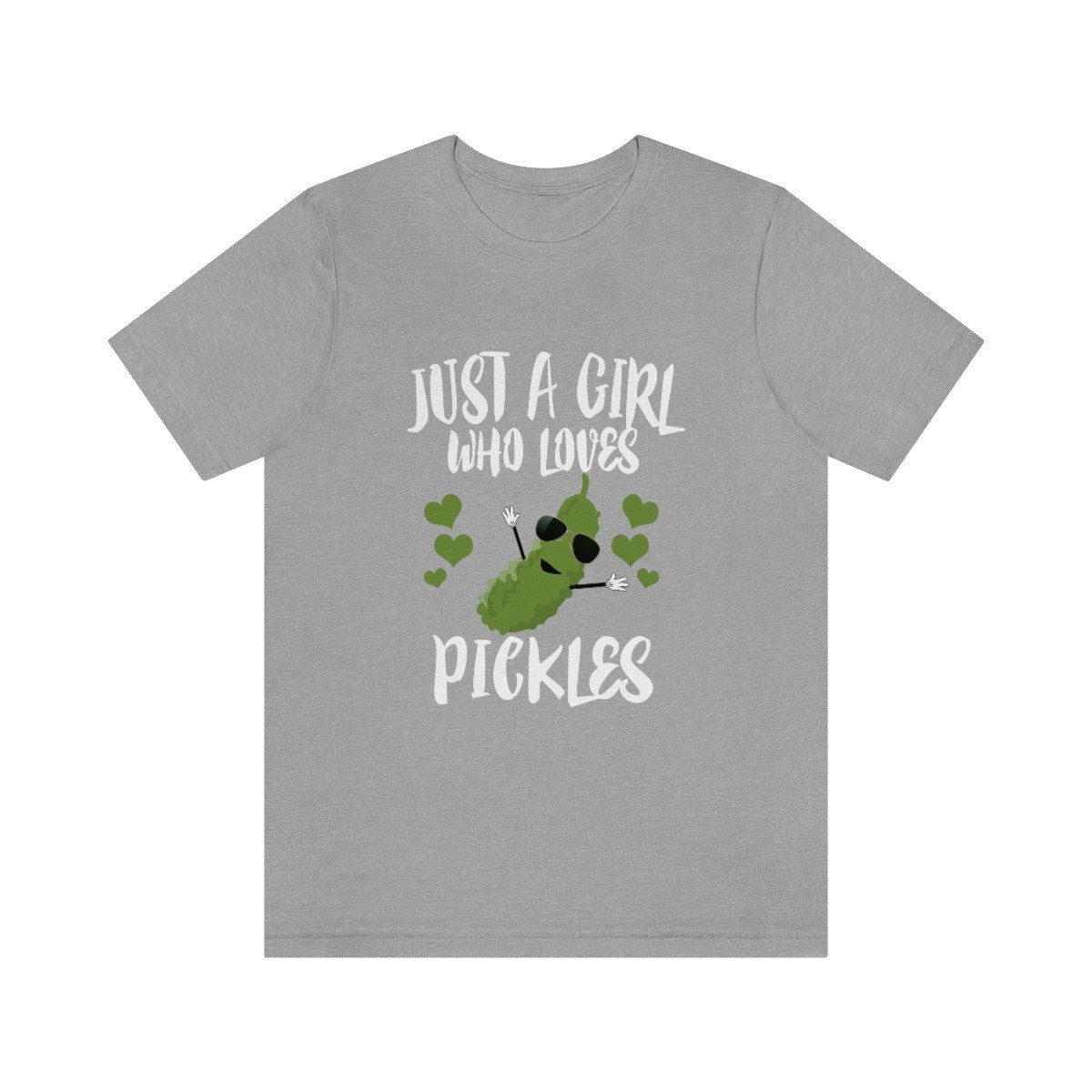 Just A Girl Who Loves Pickles Shirt, Pickle Lover Shirt, Vegan Gift, Vegetable Shirt, Adult Kids Animal T-Shirt Image 3