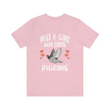 Just A Girl Who Loves Pigeons Shirt, Pigeon Lover Shirt, Pigeon Gift, Birding Shirt, Bird Shirt, Adult Kids Animal T-Shirt Image 4