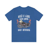 Just A Girl Who Loves Sea Otters Shirt, Sea Otter Lover Shirt, Sea Otter Gift, Otter Shirt, Adult Kids Animal T-Shirt Image 2