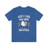 Just A Girl Who Loves Sea Gulls Shirt, Sea Gull Lover Shirt, Sea Gull Gift, Birding Shirt, Bird Adult Kids Animal T-Shirt Image 3