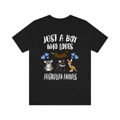 Just A Boy Who Loves Australian Animals Shirt - Australian wildlife print design
