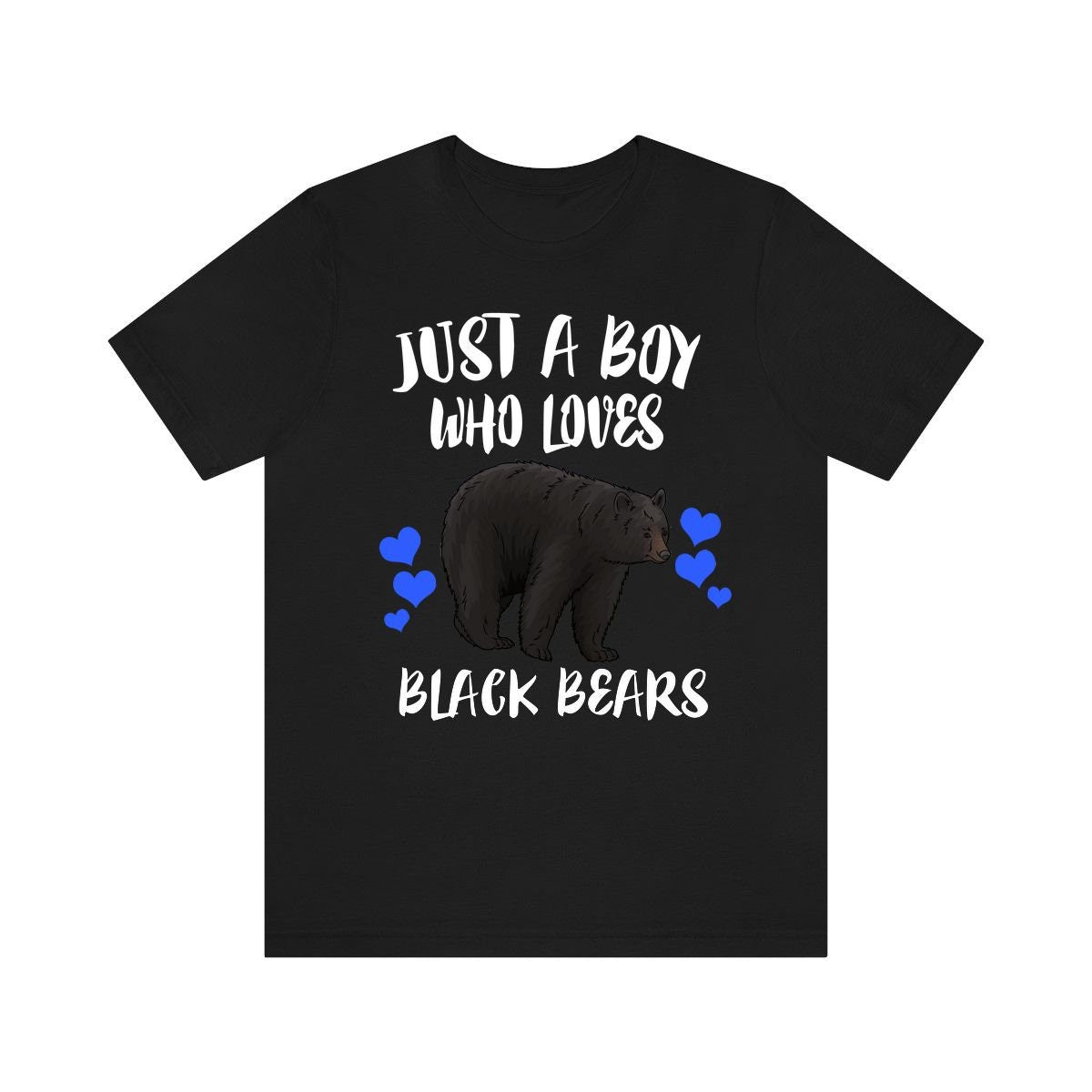 Just A Boy Who Loves Black Bears Shirt - black bear print design