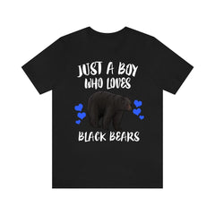 Just A Boy Who Loves Black Bears Shirt - black bear print design