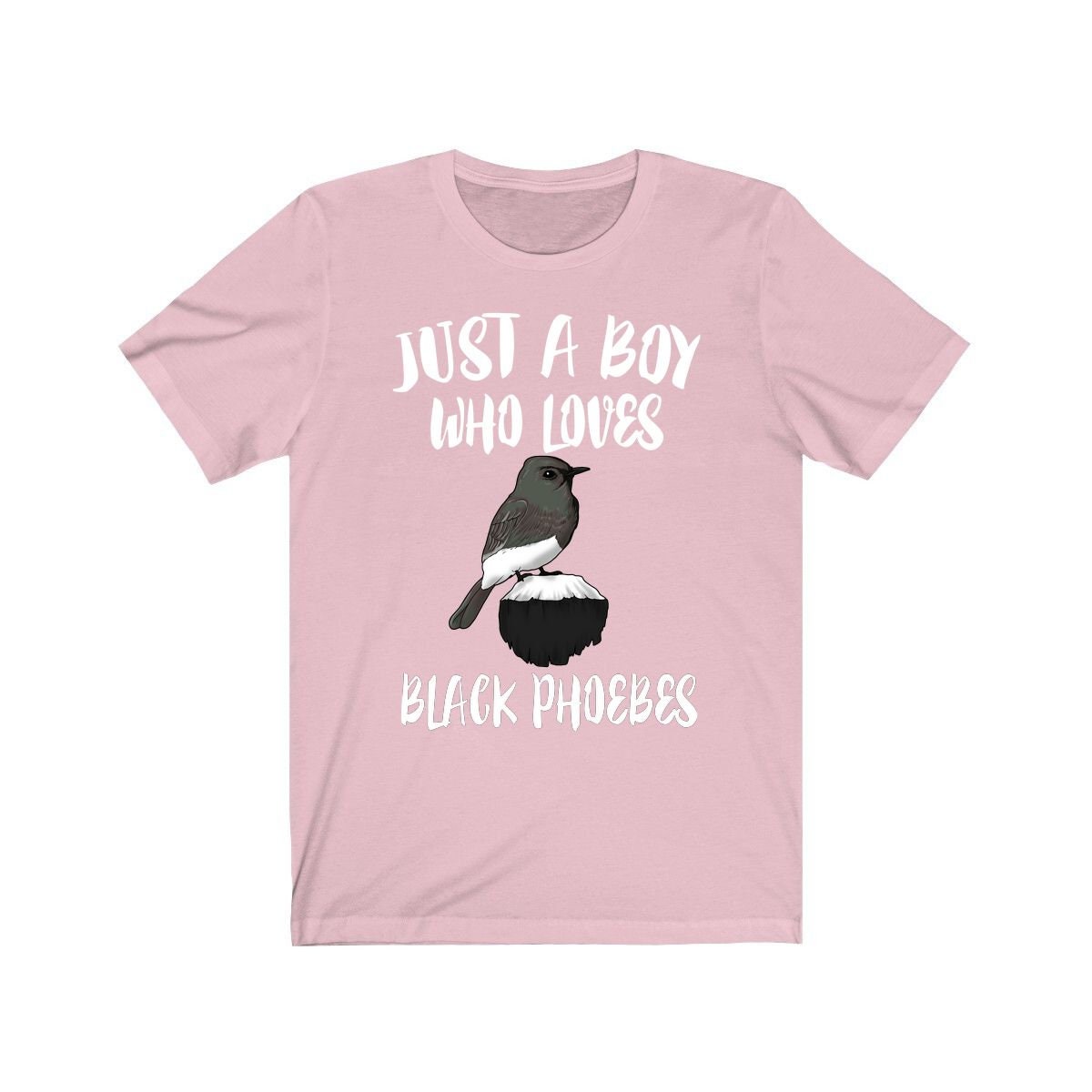 Just A Boy Who Loves Black Phoebes Shirt, Black Phoebe Lover Shirt, Birding Shirt, Bird Lover Gift, Animal Adult Toddler Kids T-Shirt Image 4