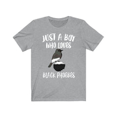 Just A Boy Who Loves Black Phoebes Birds Shirt - black phoebe print design