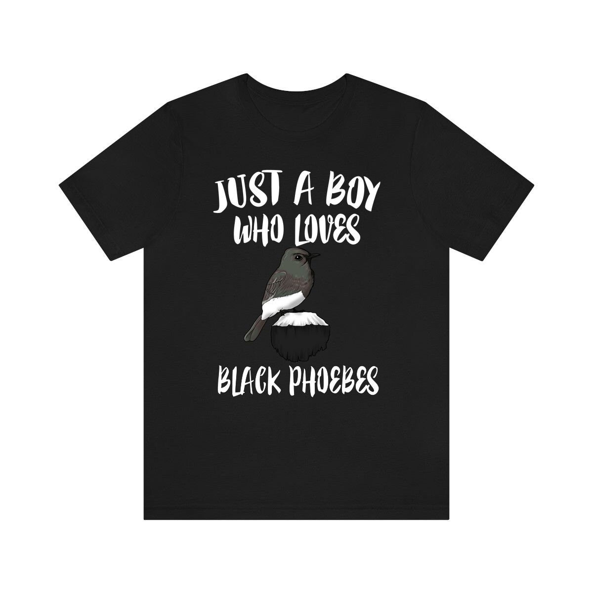 Just A Boy Who Loves Black Phoebes Shirt, Black Phoebe Lover Shirt, Birding Shirt, Bird Lover Gift, Animal Adult Toddler Kids T-Shirt Image 3