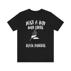 Just A Boy Who Loves Black Phoebes Birds Shirt - black phoebe print design