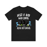 Just A Boy Who Loves Black Rat Snakes Shirt, Snake Lover Shirt, Snake Shirt, Snake Lover Gift, Animal Adult Toddler Kids T-Shirt Image 3