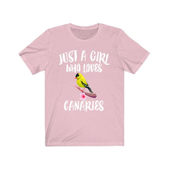 Just a girl who loves canaries singing pet songbird finch tee