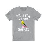 Just A Girl Who Loves Canaries Shirt, Canary Lover Shirt, Birds Birding Animal Lover Adult Toddler Infant Kids Gift T-Shirt Image 3