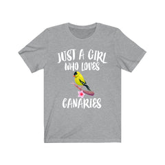 Just a girl who loves canaries singing pet songbird finch tee