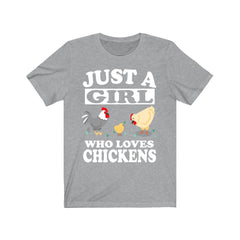 Just a girl who loves chickens backyard farm hen lover tee