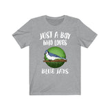 Just A Boy Who Loves Blue Jays Shirt, Blue Jay Lover Shirt, Birding Shirt, Bird Lover Gift, Animal Adult Toddler Kids T-Shirt Image 2