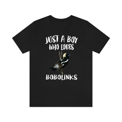 Just a boy who loves bobolinks grassland migratory songbird tee