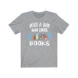 Just A Boy Who Loves Books Shirt, Book Lover Shirt, Book Shirt, Book Lover Gift, Animal Adult Toddler Kids T-Shirt Image 2