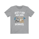 Just A Boy Who Loves Bunnies Rabbit Shirt, Bunny Lover Shirt, Bunny Shirt, Bunny Lover Gift, Animal Adult Toddler Kids T-Shirt Image 2