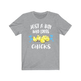 Just A Boy Who Loves Chicks Shirt, Chicks Lover Shirt, Chicken Shirt, Chicken Lover Gift, Animal Adult Kids T-Shirt Image 2
