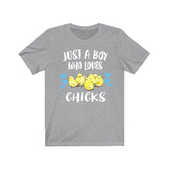 Just a boy who loves chicks fluffy baby chicken farm lover tee