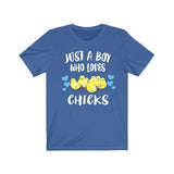 Just A Boy Who Loves Chicks Shirt, Chicks Lover Shirt, Chicken Shirt, Chicken Lover Gift, Animal Adult Kids T-Shirt Image 3