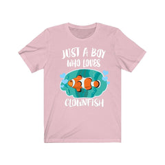 Just a boy who loves clownfish coral reef anemone fish tee